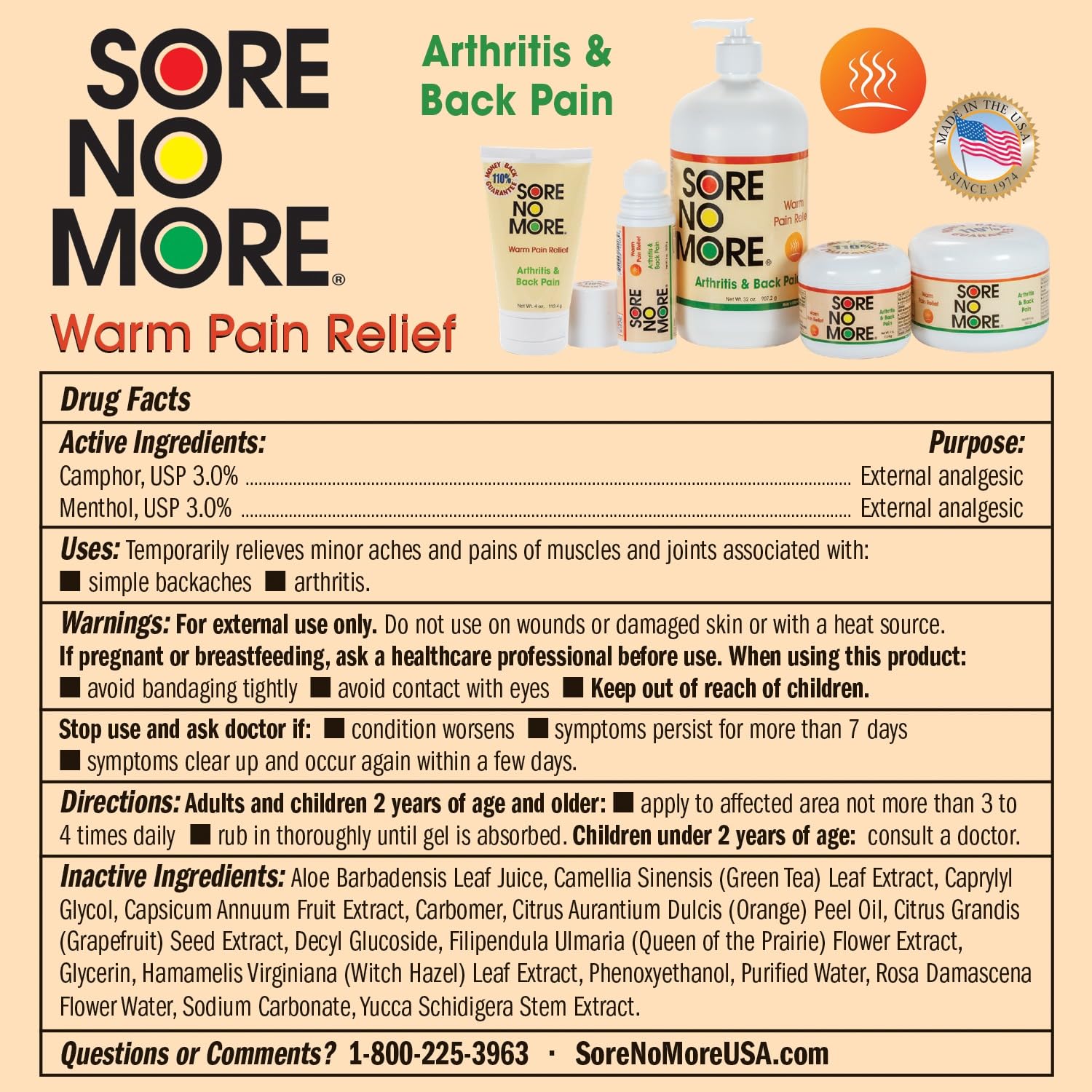 Sore No More crema hecha en EE.UU., opción vegana y sin gluten