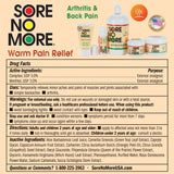 Sore No More fabricado en EE.UU., fórmula de confianza.