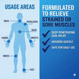 Sore No More gel de absorción rápida, aplicación cómoda y libre de manchas.