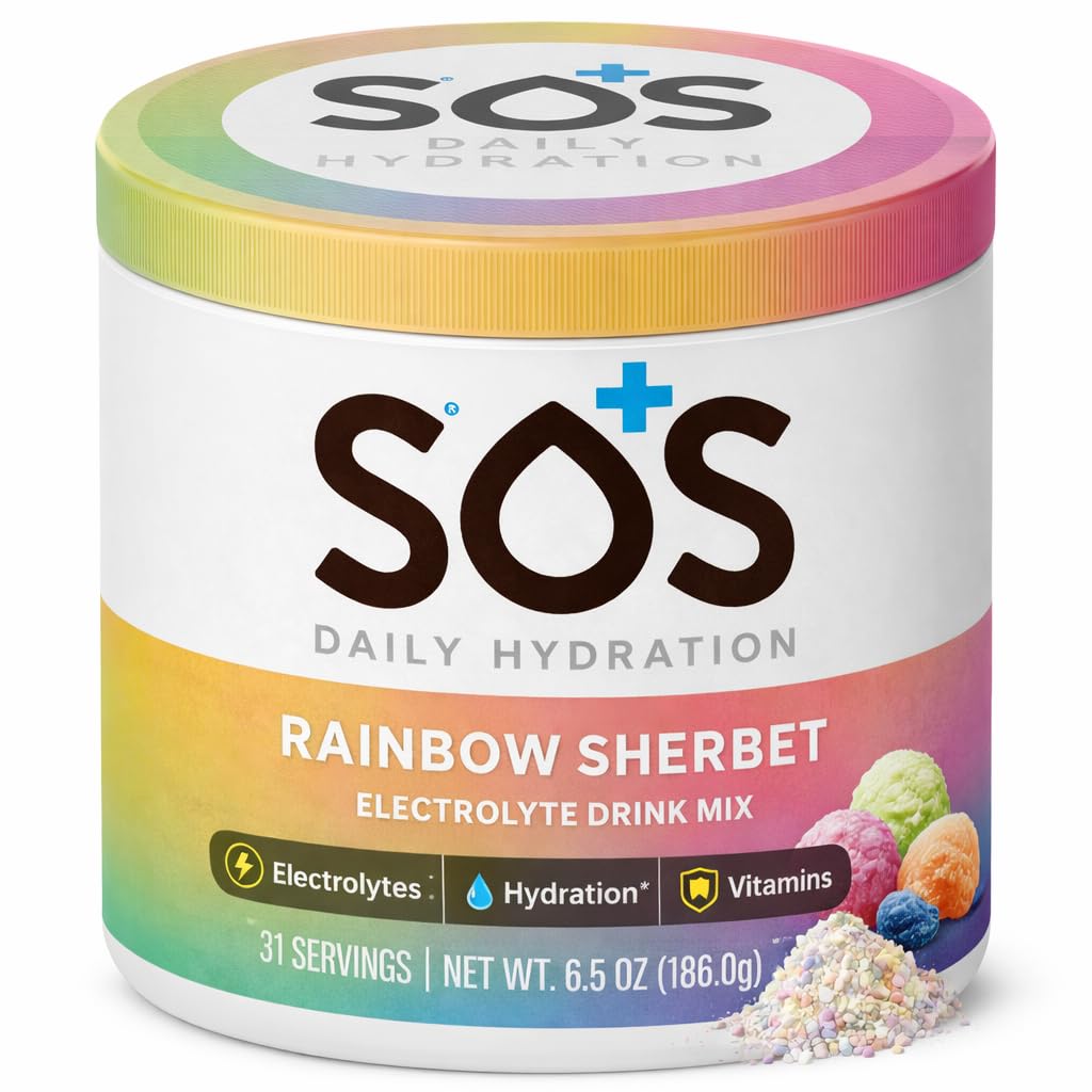 sos hidratación polvo electrolitos sabor arcoíris, ideal para hidratarse rápido