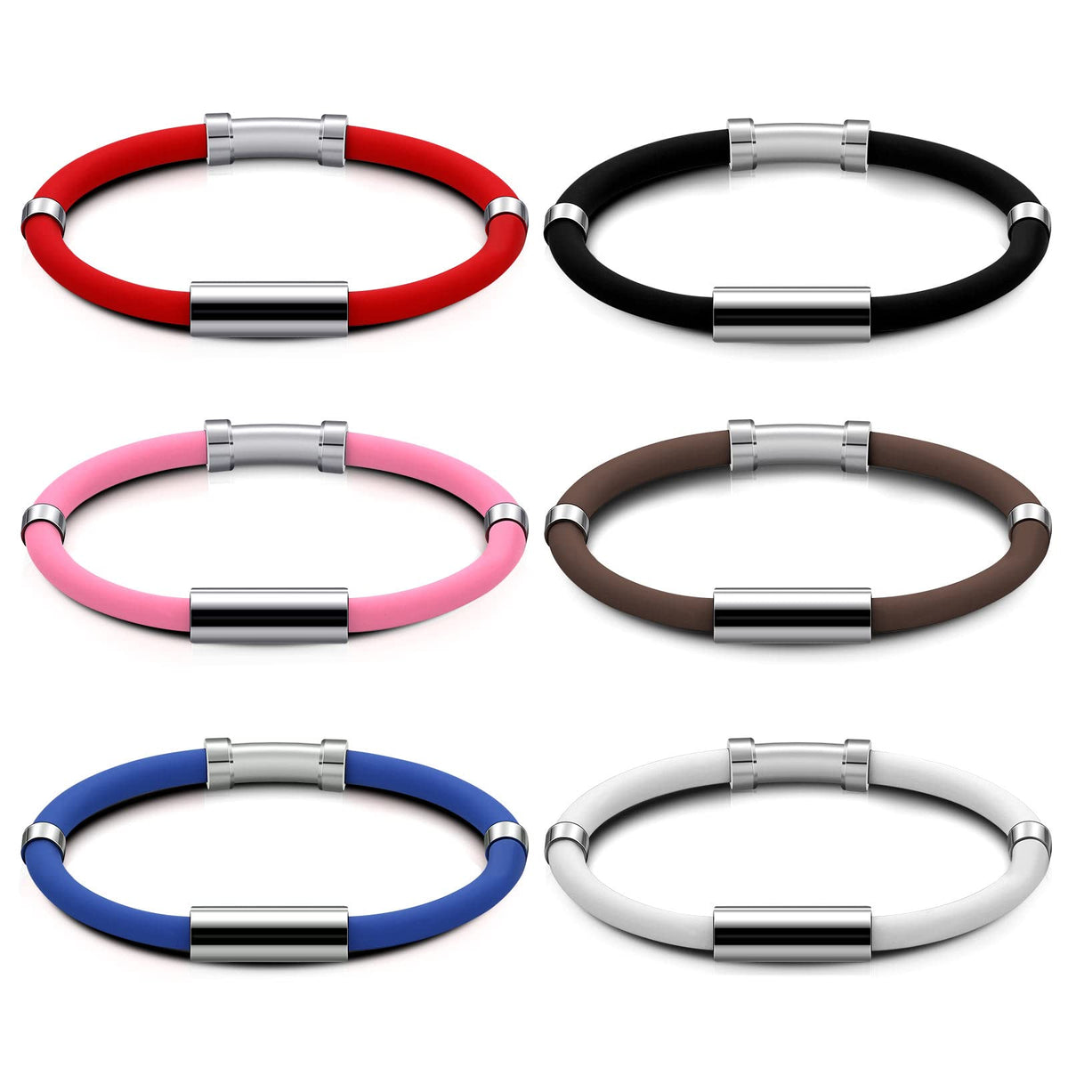 Sosation pulsera anticestatica de silicona y acero, cómoda para uso diario