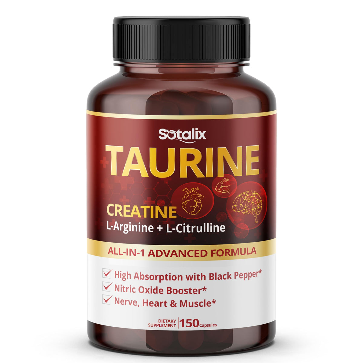 Sotalix Supplement taurina-creatina cápsula, apoyo a la energía durante entrenamientos.
