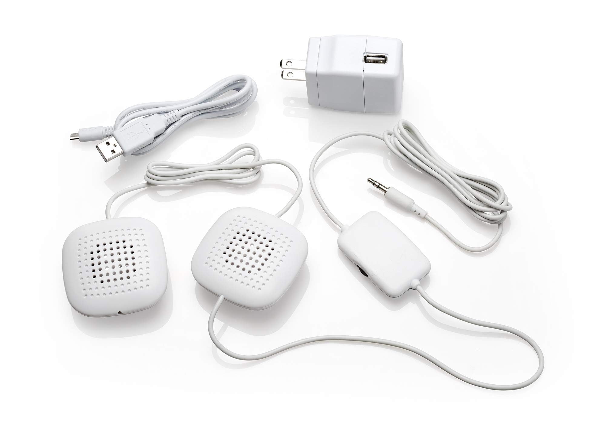 Sound Oasis almohada amplificada con dos altavoces ultra finos para sonido envolvente.