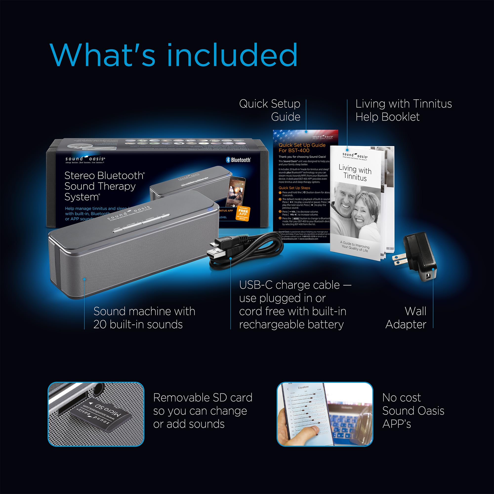 Sound Oasis conectividad Bluetooth 4.0 para streaming estable