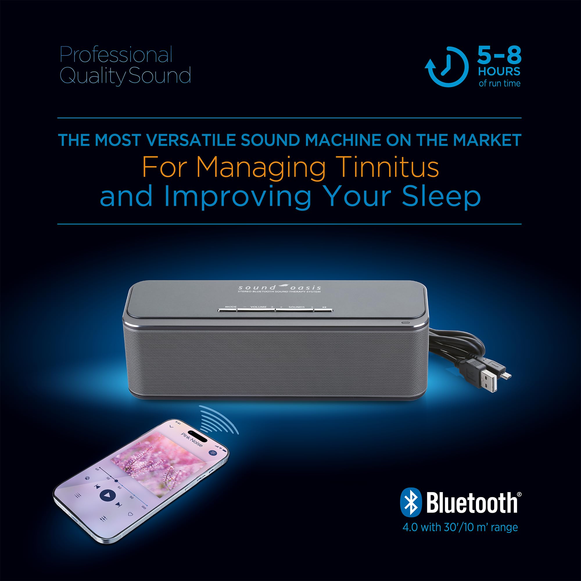 Sound Oasis luces sensibles al sueño que se apagan para descansar