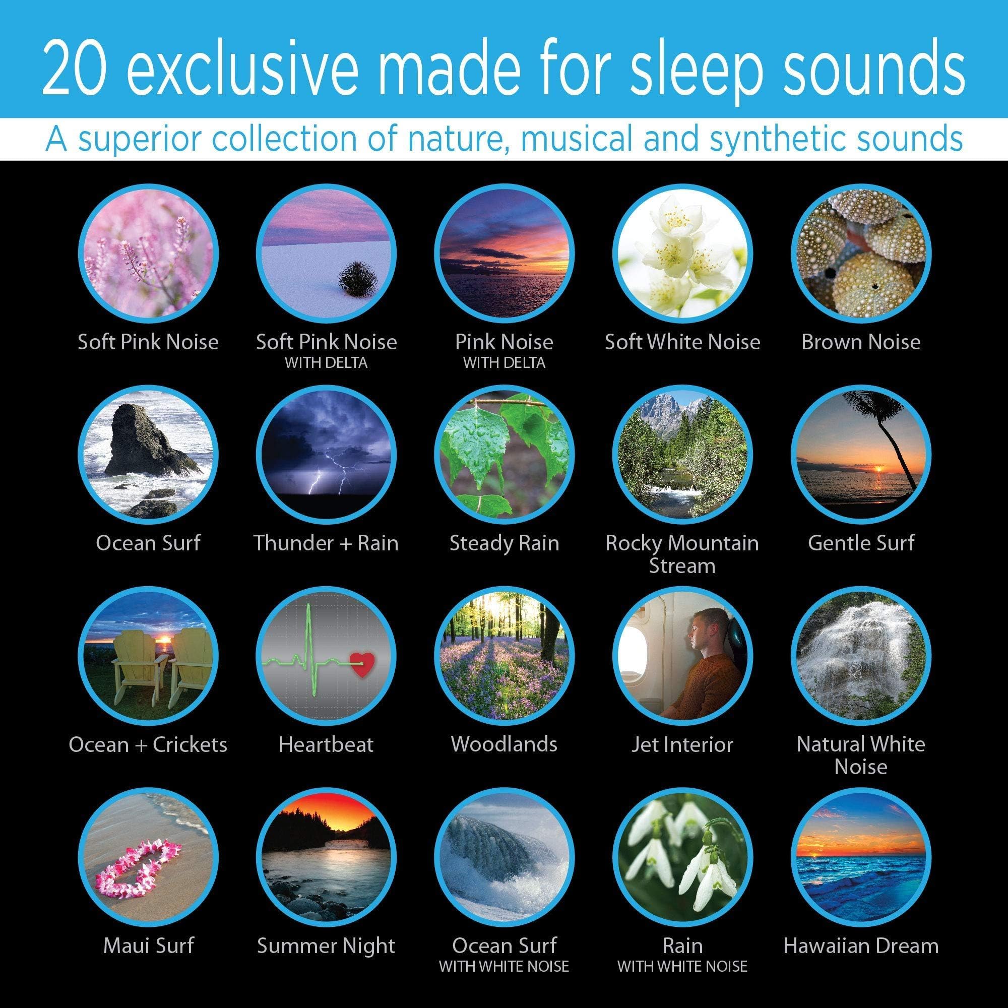 Sound Oasis Pink Noise, rango de conexión inalámbrica de hasta 10 metros.