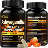 SoundHealth Ashwaganda polvo 7000mg para bienestar diario.