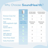 SoundHealth colostro bovino polvo para salud intestinal y bienestar.