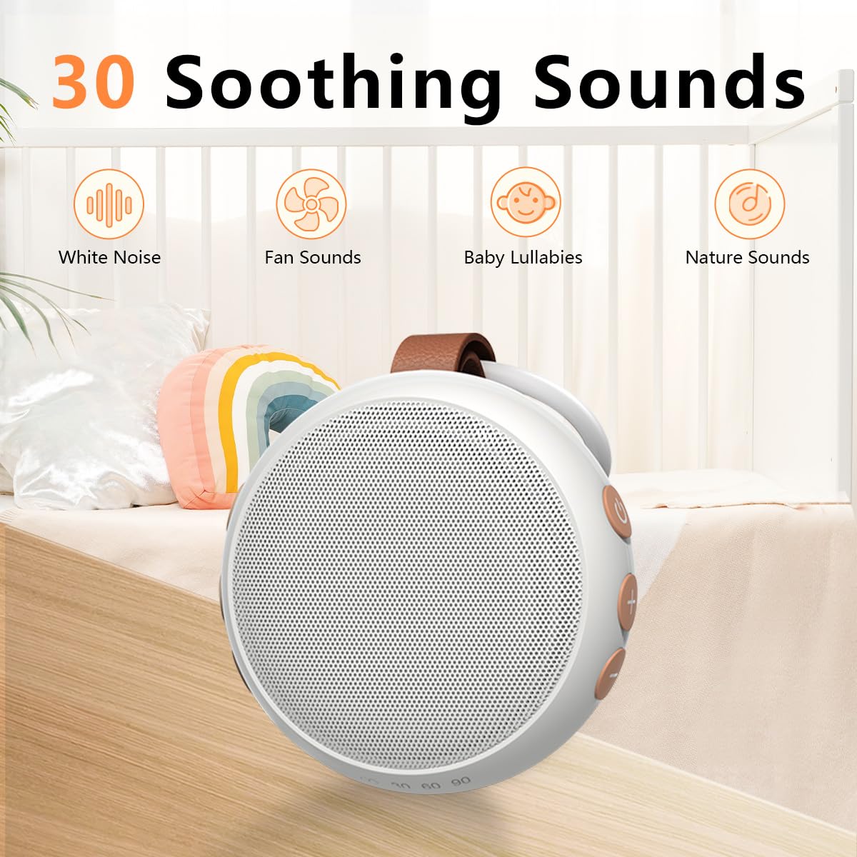 SoundMe compacta máquina de sonido para adultos, ideal para viajes y concentración.