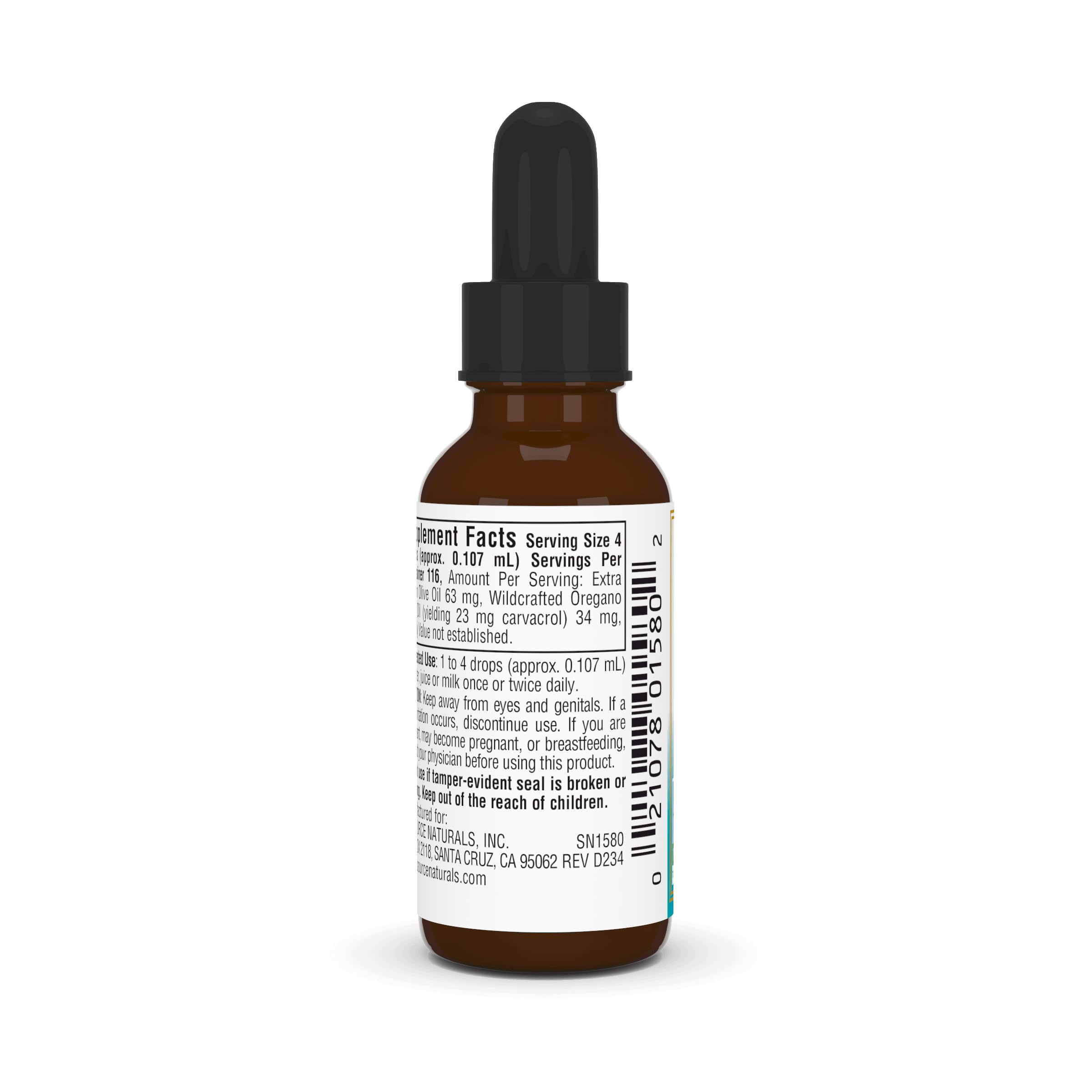 Source Naturals aceite de oregano, carvacrol 70%, etiqueta clara para elegir.