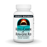 Source Naturals Acetil L-Carnitina y Alfa Lipoico frasco de 650 mg para apoyo de funciones metabólicas
