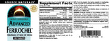 Envase de 180 tabletas Source Naturals Advanced Ferrochel.