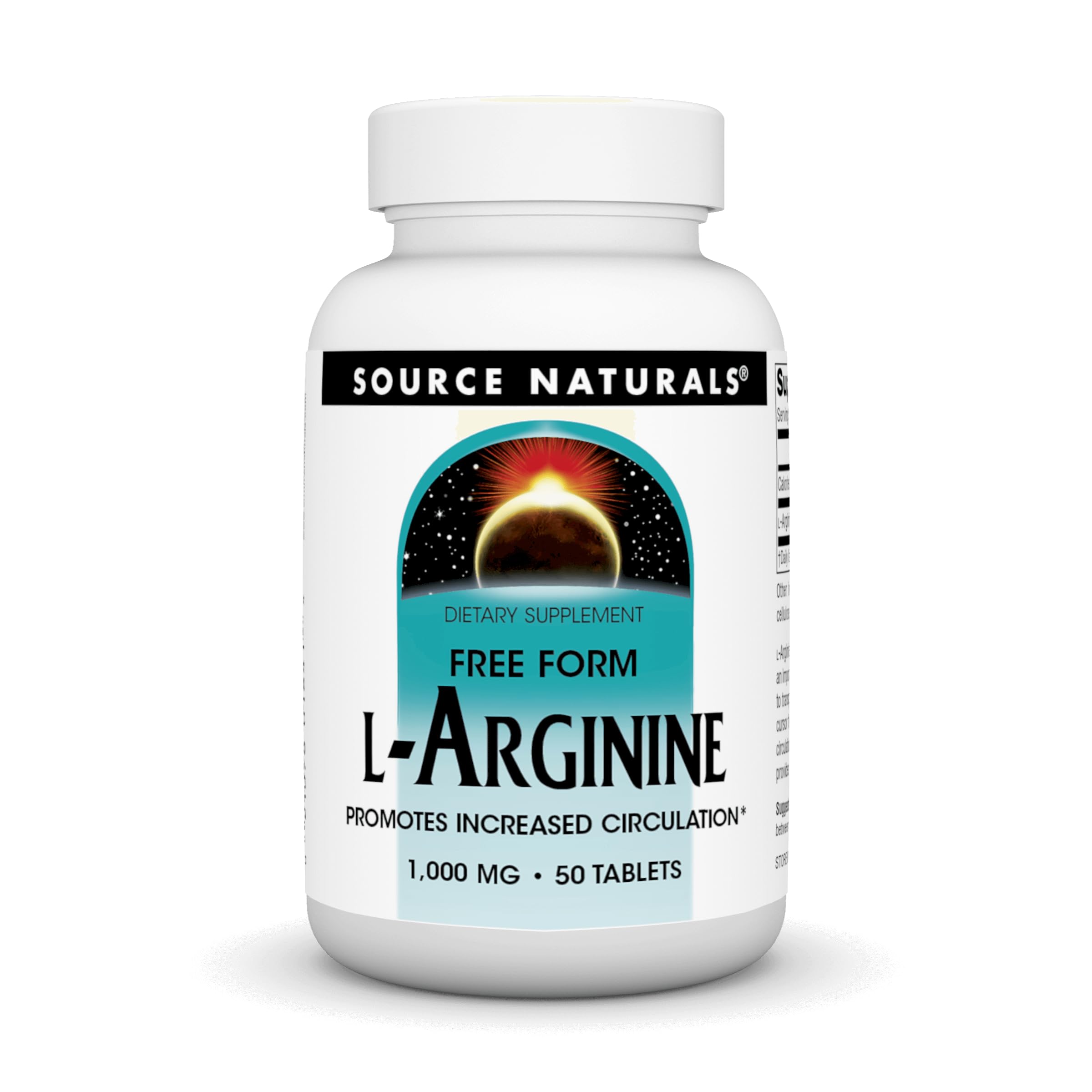 Source Naturals L-Arginina: botella de cápsulas para uso diario que apoya la circulación