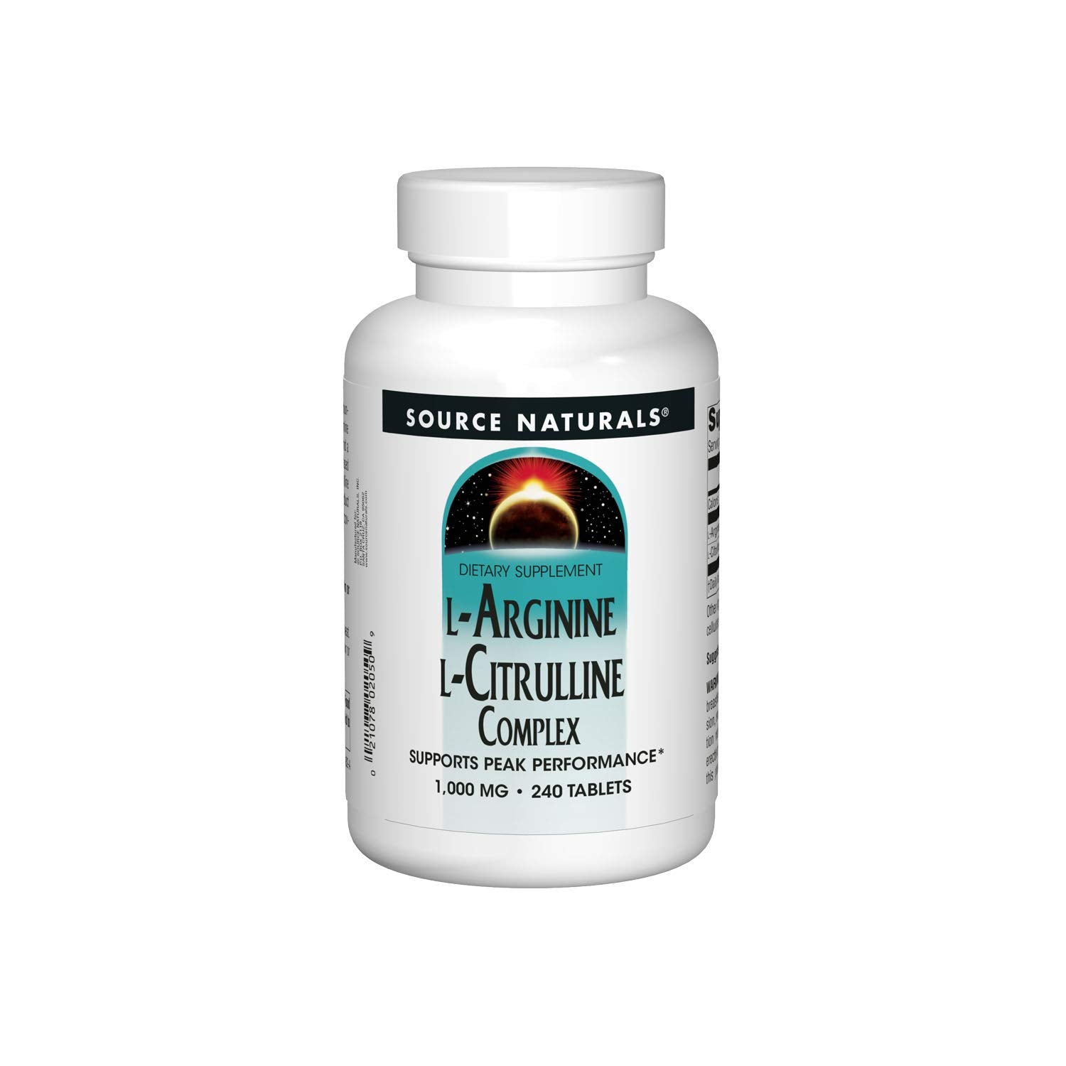 Source Naturals L-Arginina L-Citrulina, botella, apoyo al rendimiento y circulación