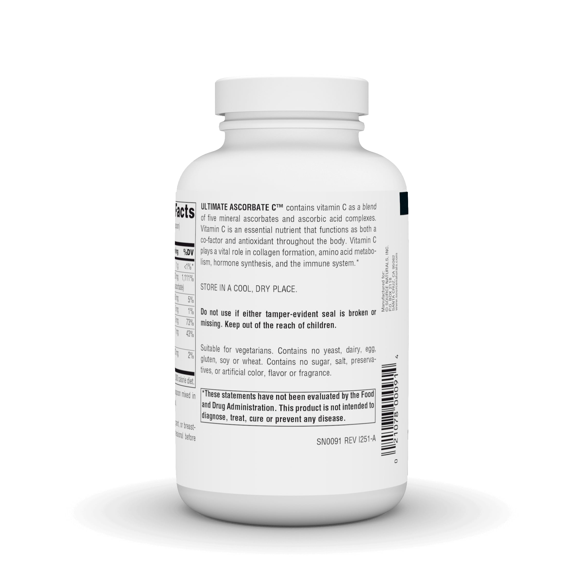 Source Naturals Ascórbato C, mezcla mineral en polvo para consumo diario.