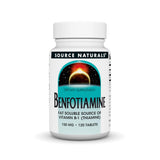 Source Naturals Benfotiamina botella frontal, muestra la marca y fórmula liposoluble.