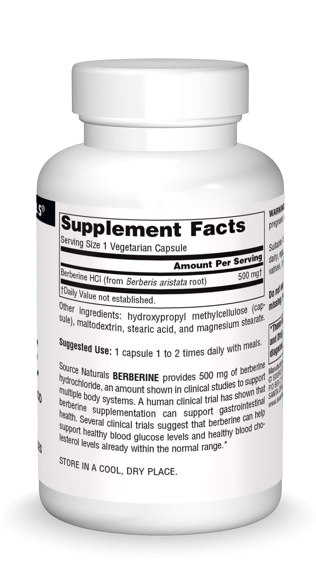 Source Naturals berberina cápsulas dosis: dosificación sugerida fácil de recordar