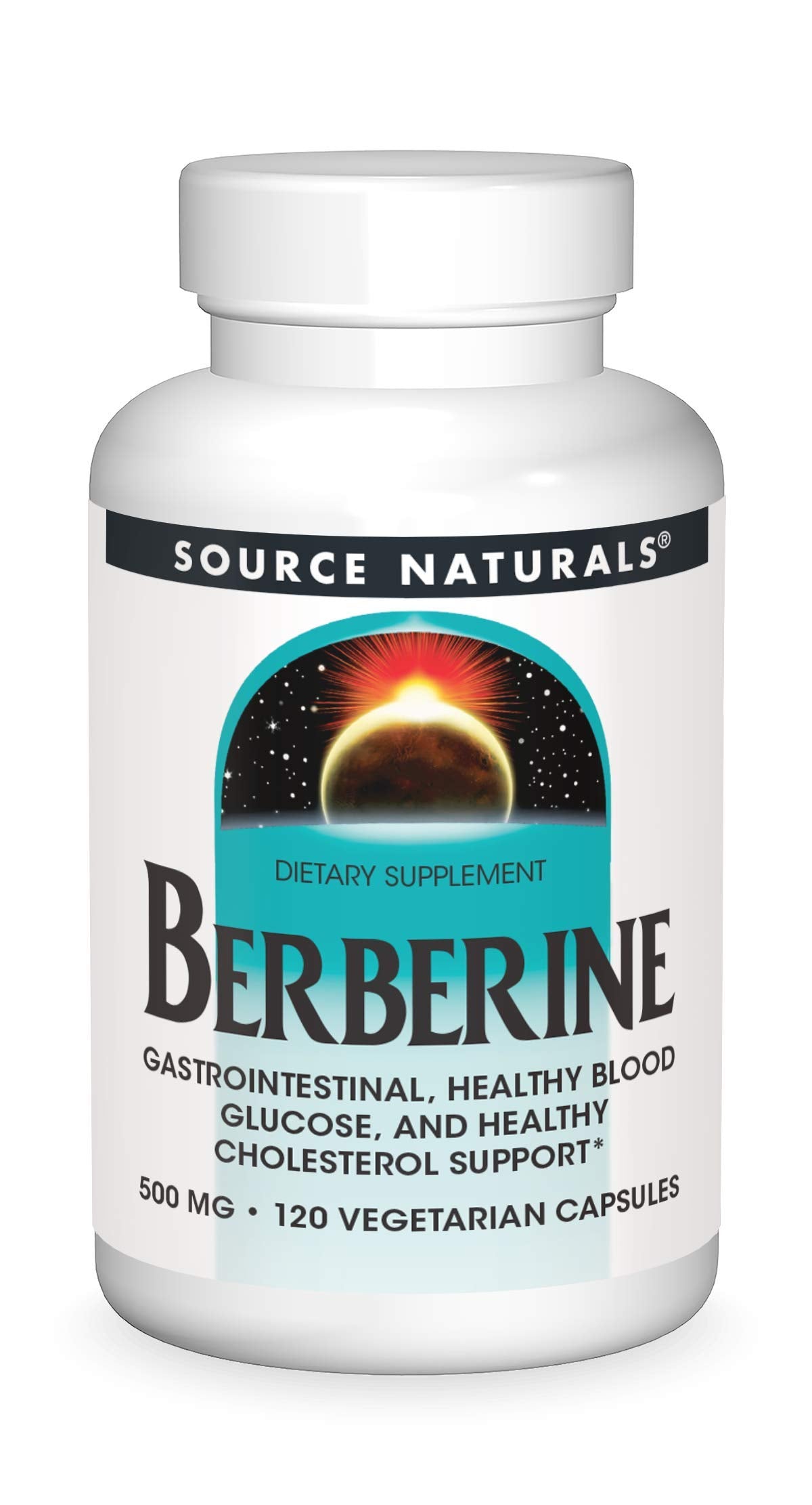 Source Naturals Berberina, frente del envase, posible apoyo a la salud gastrointestinal.