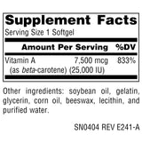 Ingredientes clave sin alérgenos en Source Naturals Beta Caroteno.