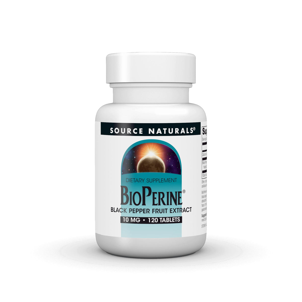 Source Naturals BioPerine: cápsulas en frasco para apoyar la absorción de nutrientes.