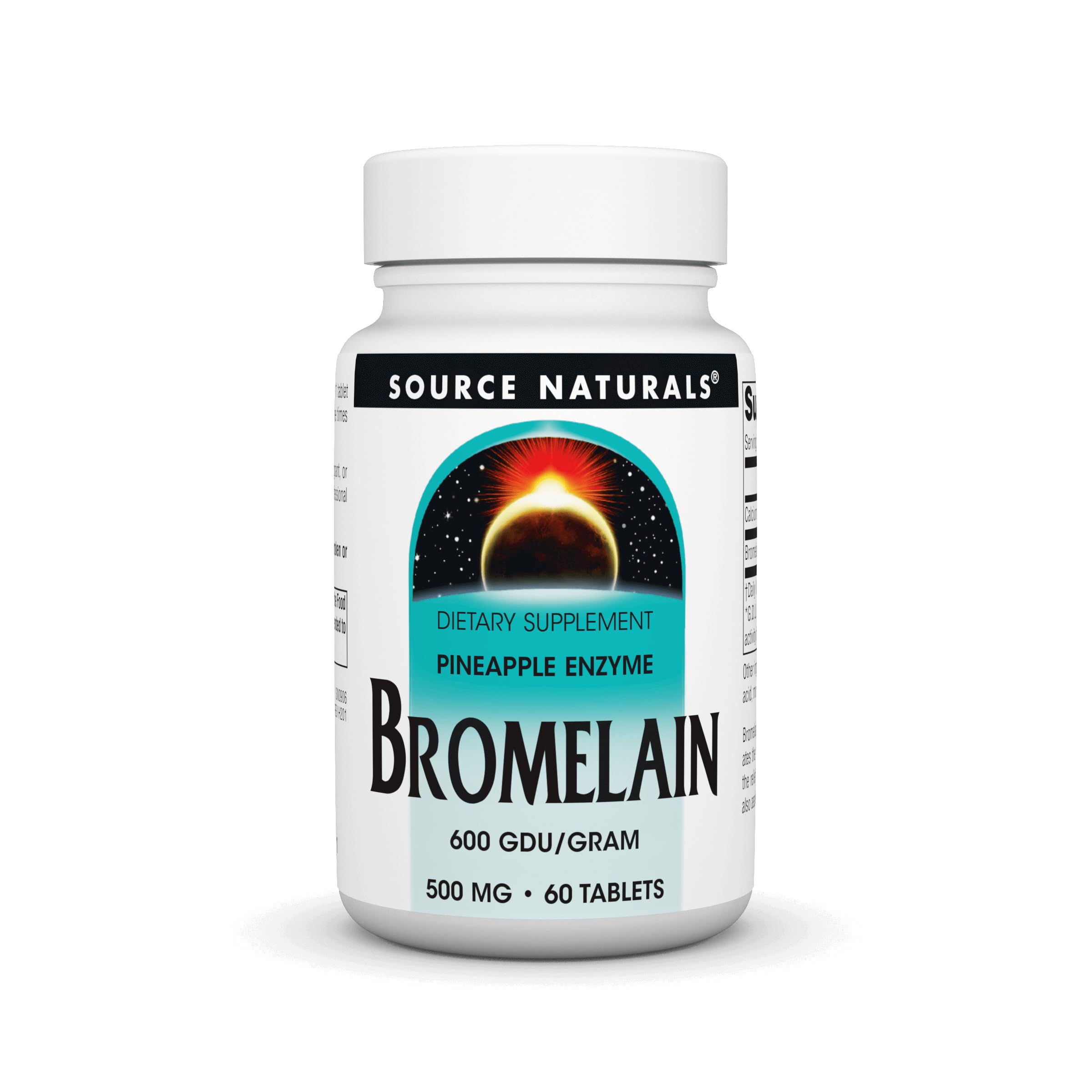 Source Naturals Bromelain 500 mg, tabletas, apoyo a la descomposición de proteínas tras comer.