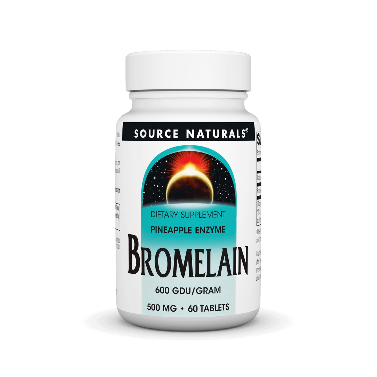 Source Naturals Bromelain 500 mg, tabletas, apoyo a la descomposición de proteínas tras comer.