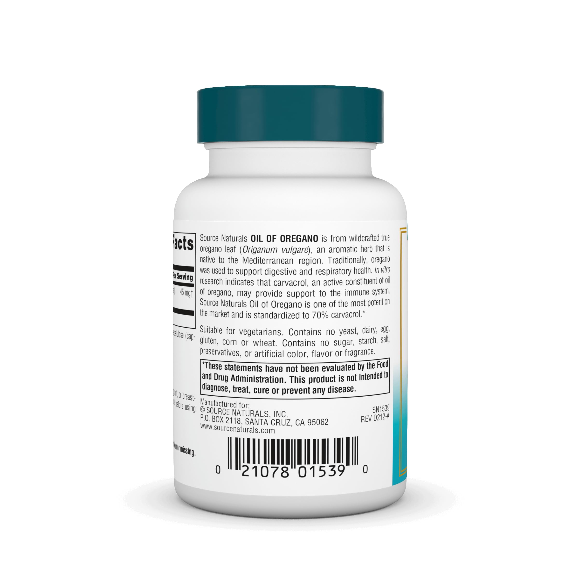 Source Naturals 70% Carvacrol: estándar de potencia para consistencia del producto.