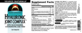 Source Naturals Hyaluronic Joint Complex, imagen de ingredientes y composición.