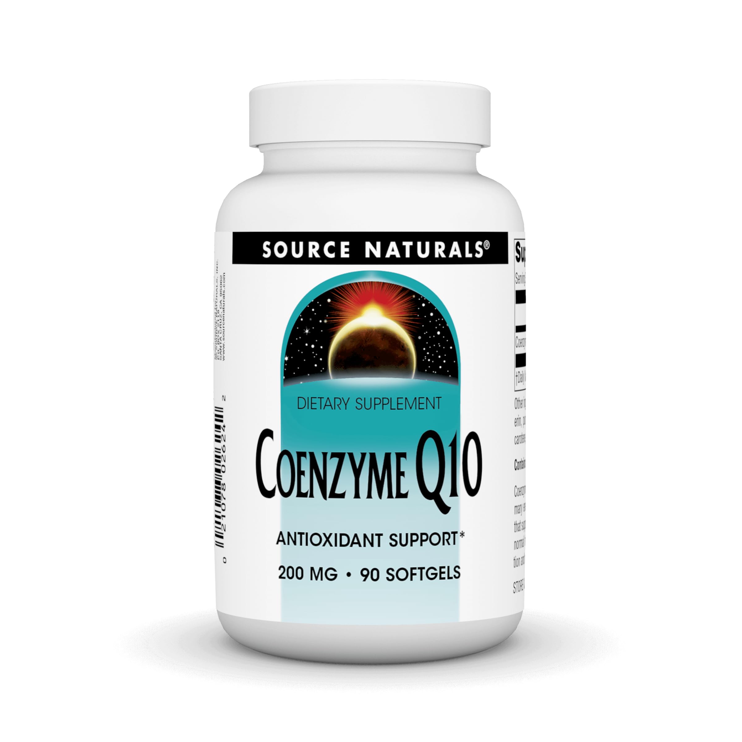 Source Naturals CoQ10 - botella frontal, apoyo a la energía diaria y al corazón