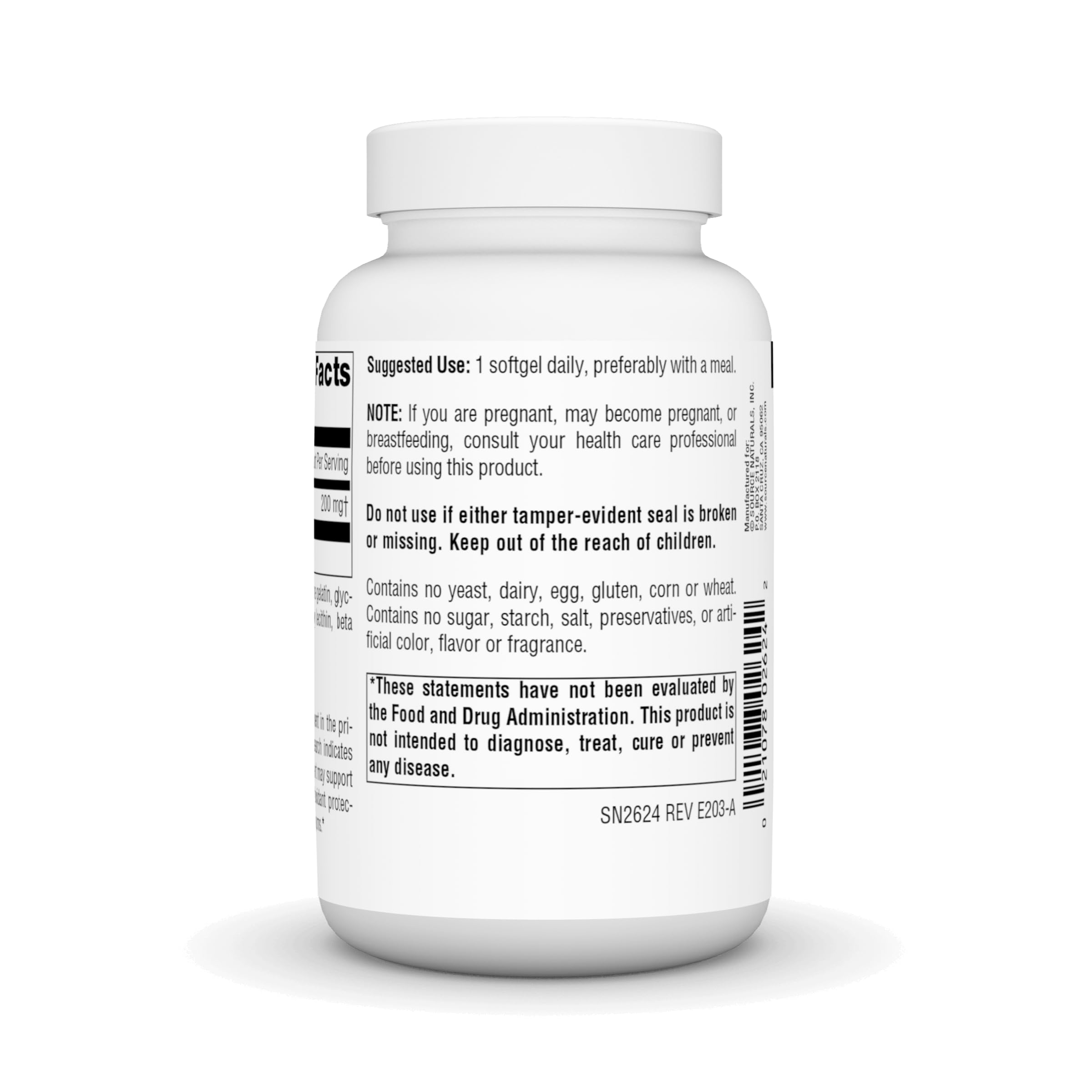 Source Naturals CoQ10 - etiqueta detalle, ingredientes y uso diario