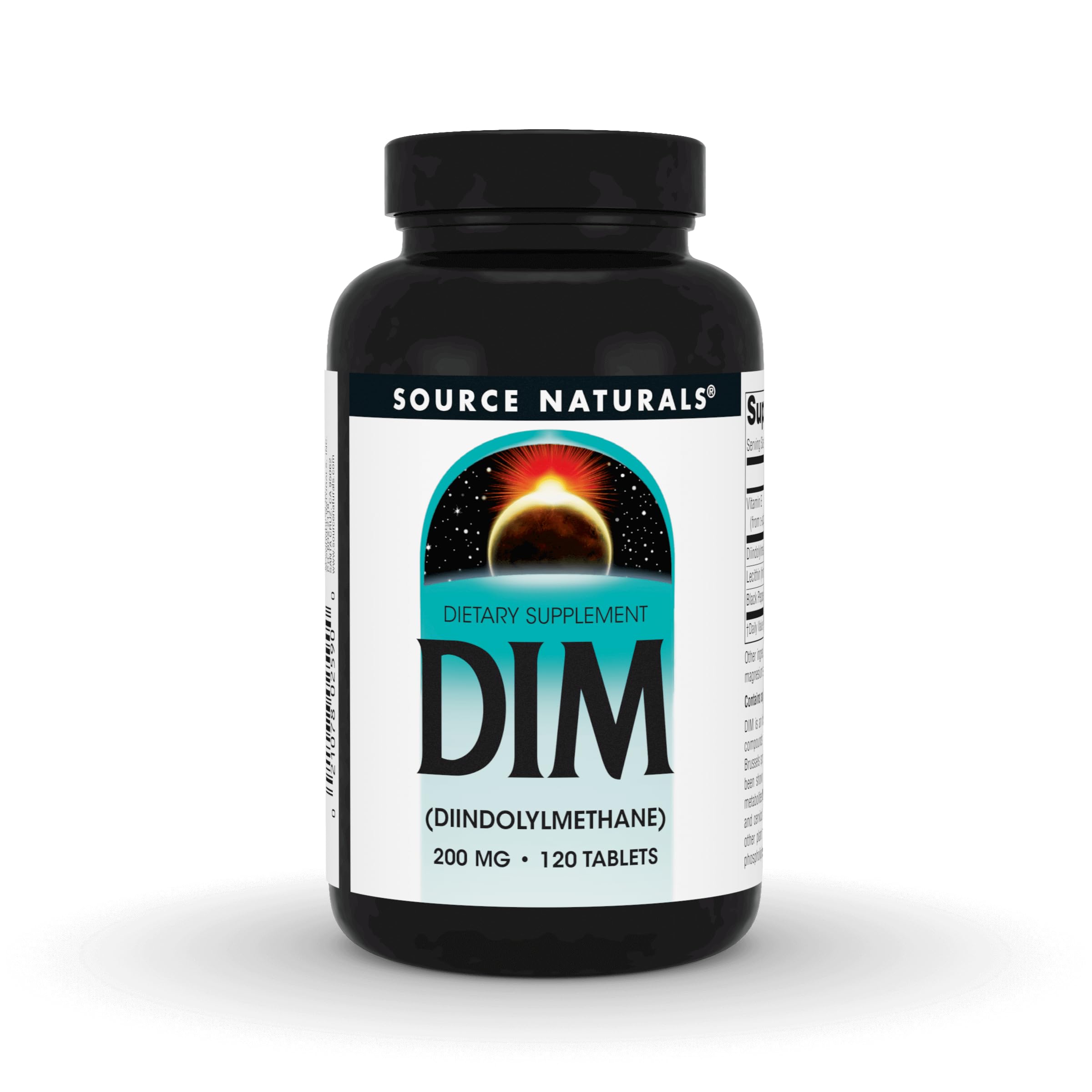 Source Naturals DIM, botella de 120 cápsulas en primer plano