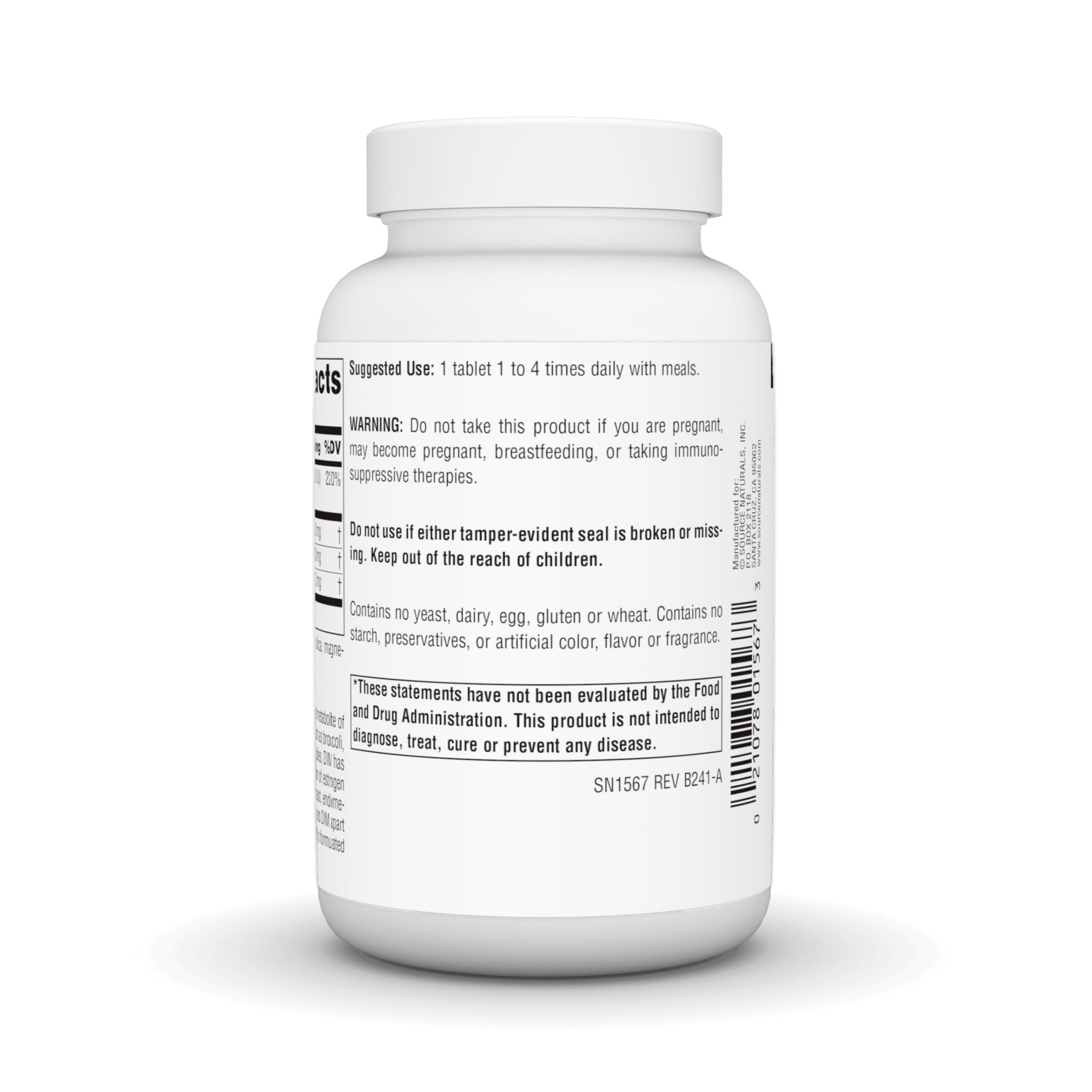 Source Naturals DIM, cápsulas color ámbar listas para consumo diario.