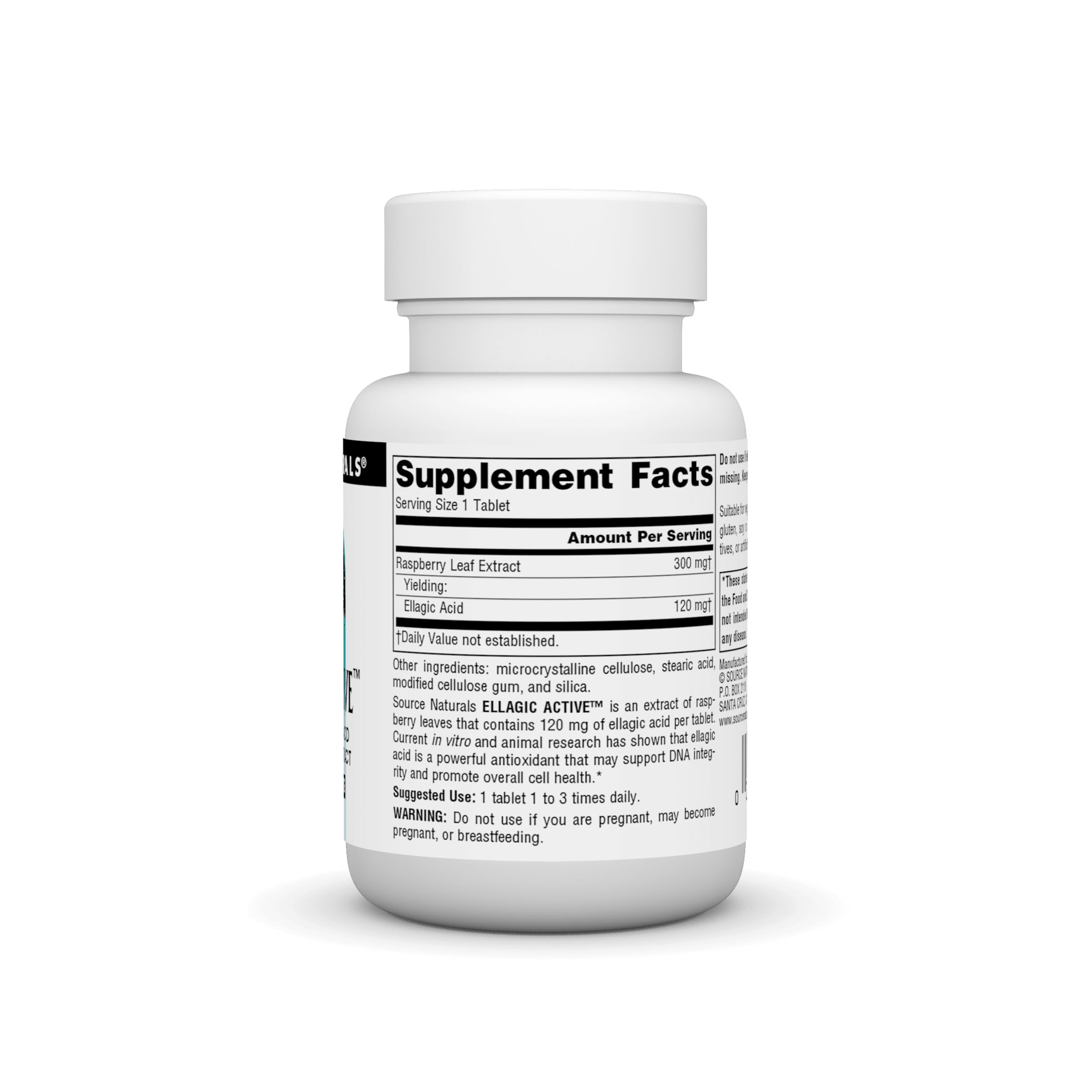 Source Naturals Ellagic Active: etiqueta visible que destaca el origen natural