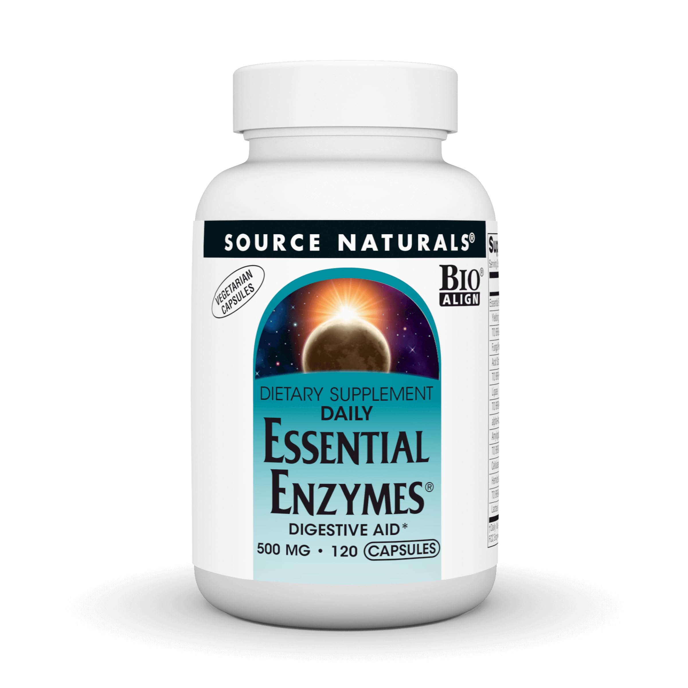 Source Naturals Esenciales Enzimas: envase destacado para el soporte digestivo diario.