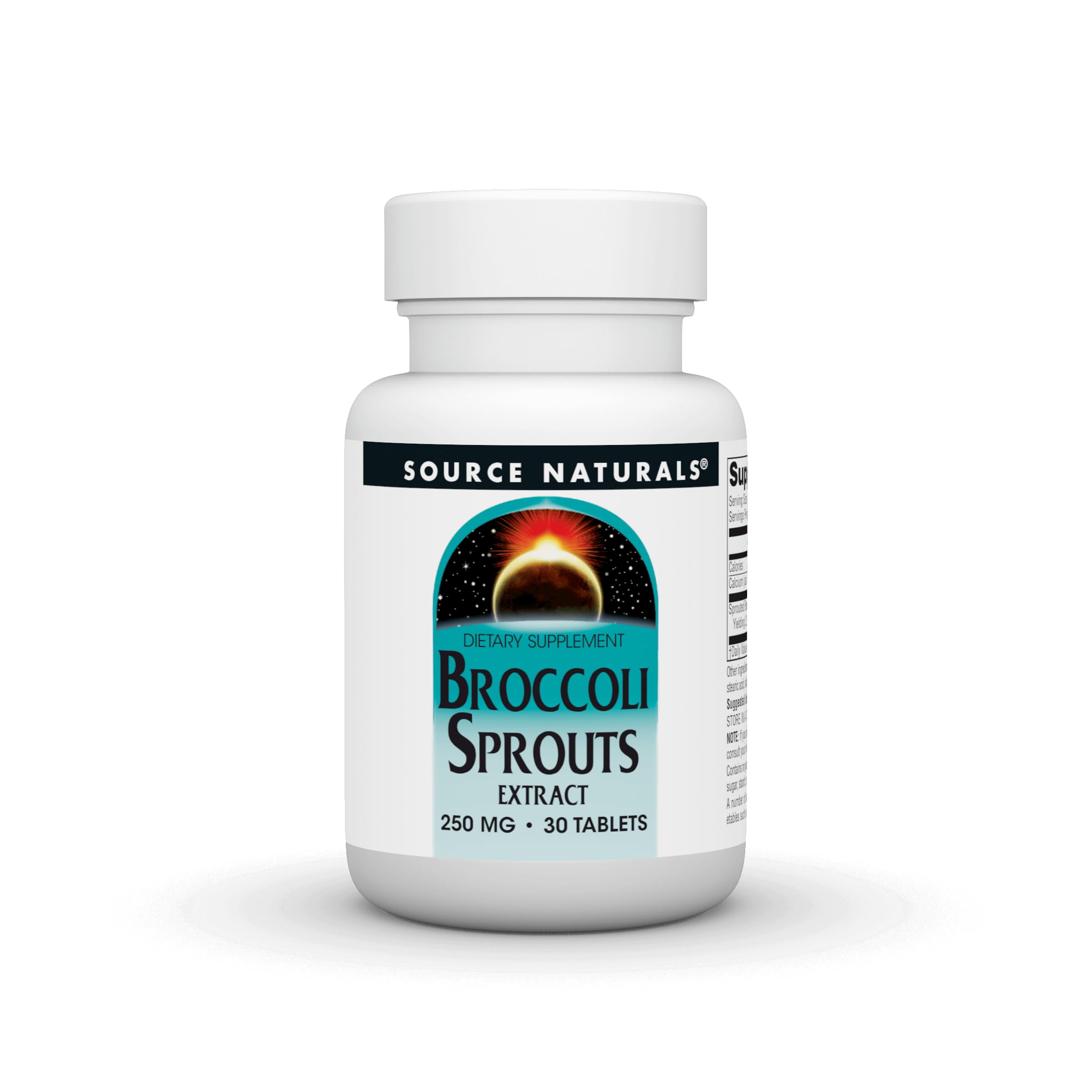 Source Naturals Extracto de brócoli germinado en tabletas para bienestar diario.