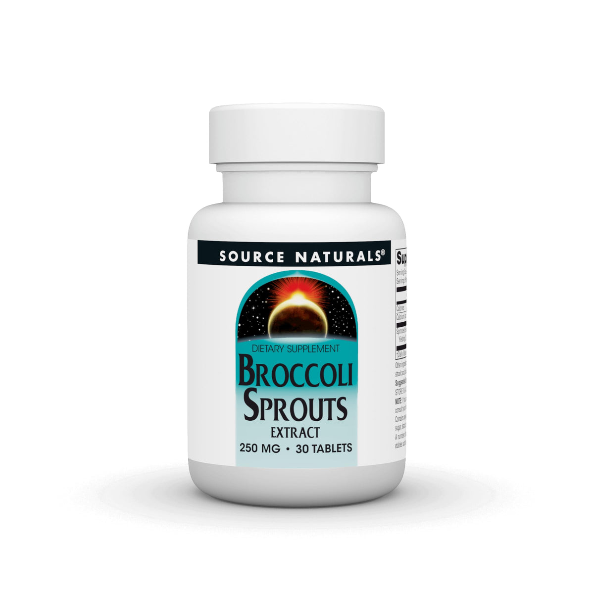 Source Naturals Extracto de brócoli germinado en tabletas para bienestar diario.