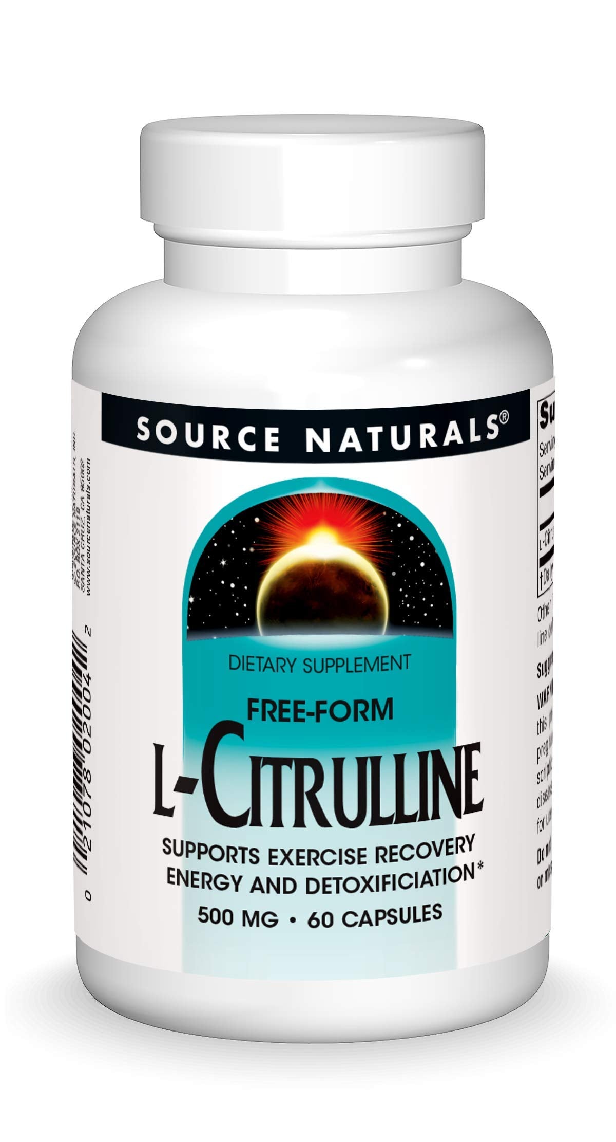 Source Naturals L-Citrulline cápsulas: soporte a la energía diaria y recuperación.