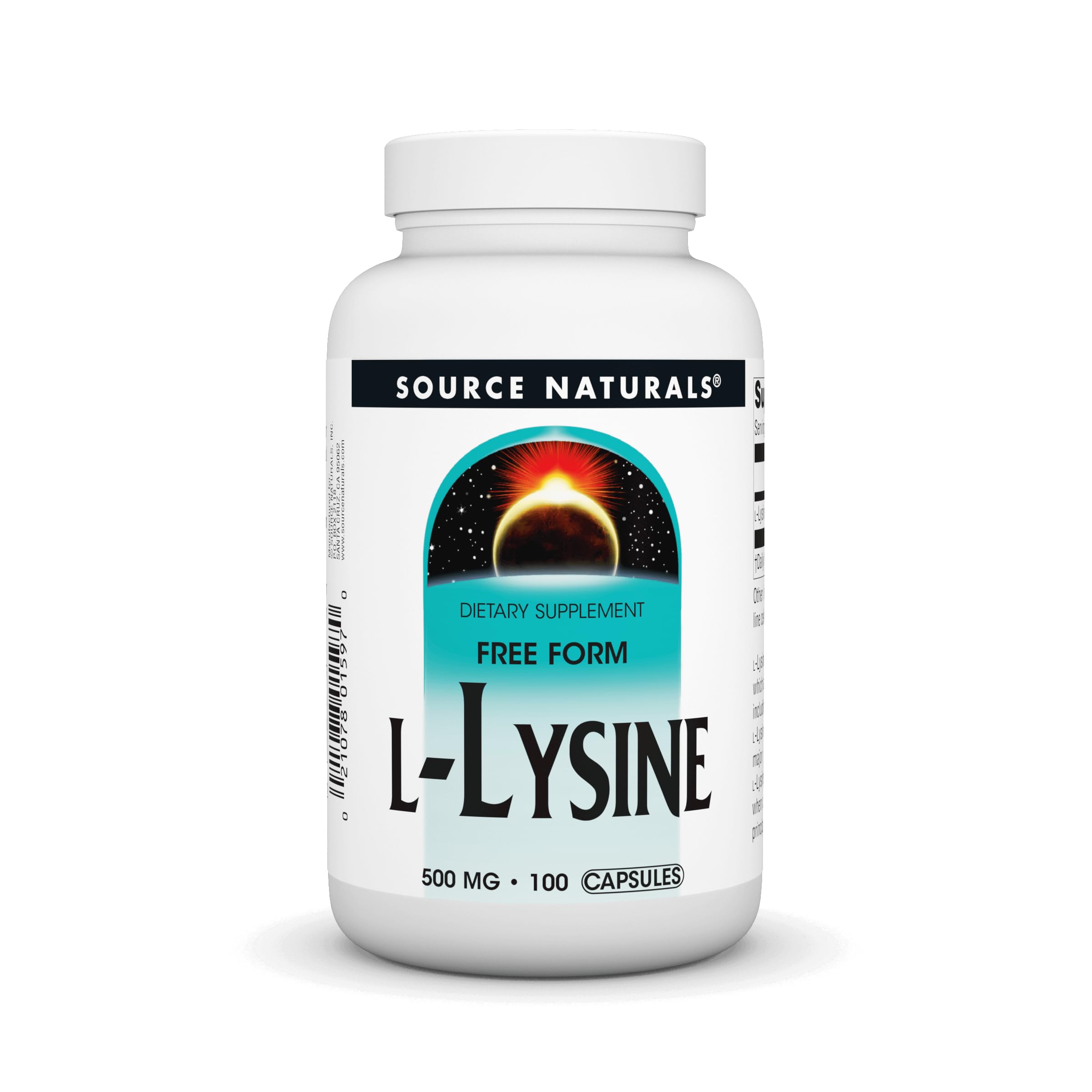 Source Naturals L-Lisina cápsulas, suplemento para apoyar energía y colágeno.