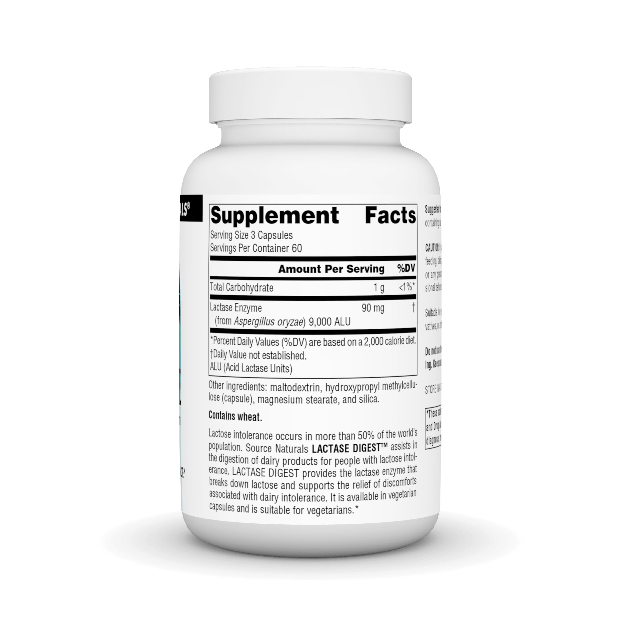 Source Naturals Lactasa Digest: dosis diaria para acompañar comidas con lácteos.