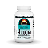 Source Naturals L-Leucina: botella de 500 mg para apoyar la energía durante entrenamientos.