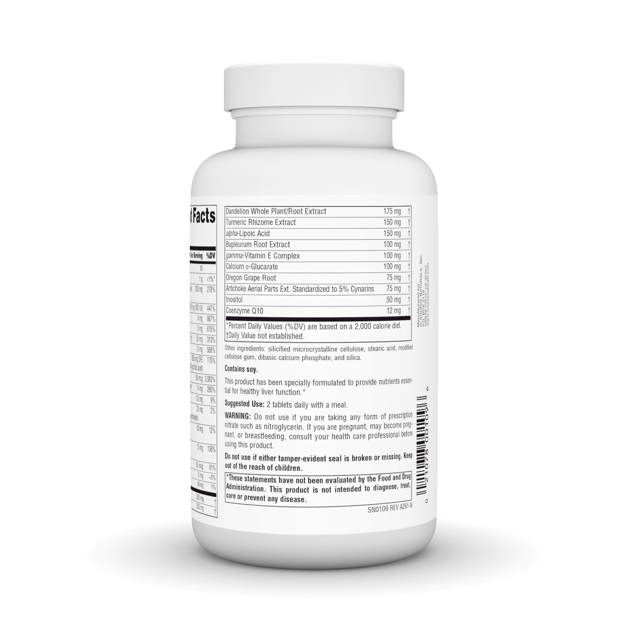 Source Naturals Liver Guard, ingredientes clave para apoyar el hígado.