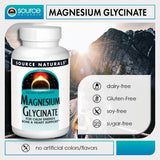 Source Naturals magnesio glicinato: tabletas en primer plano
