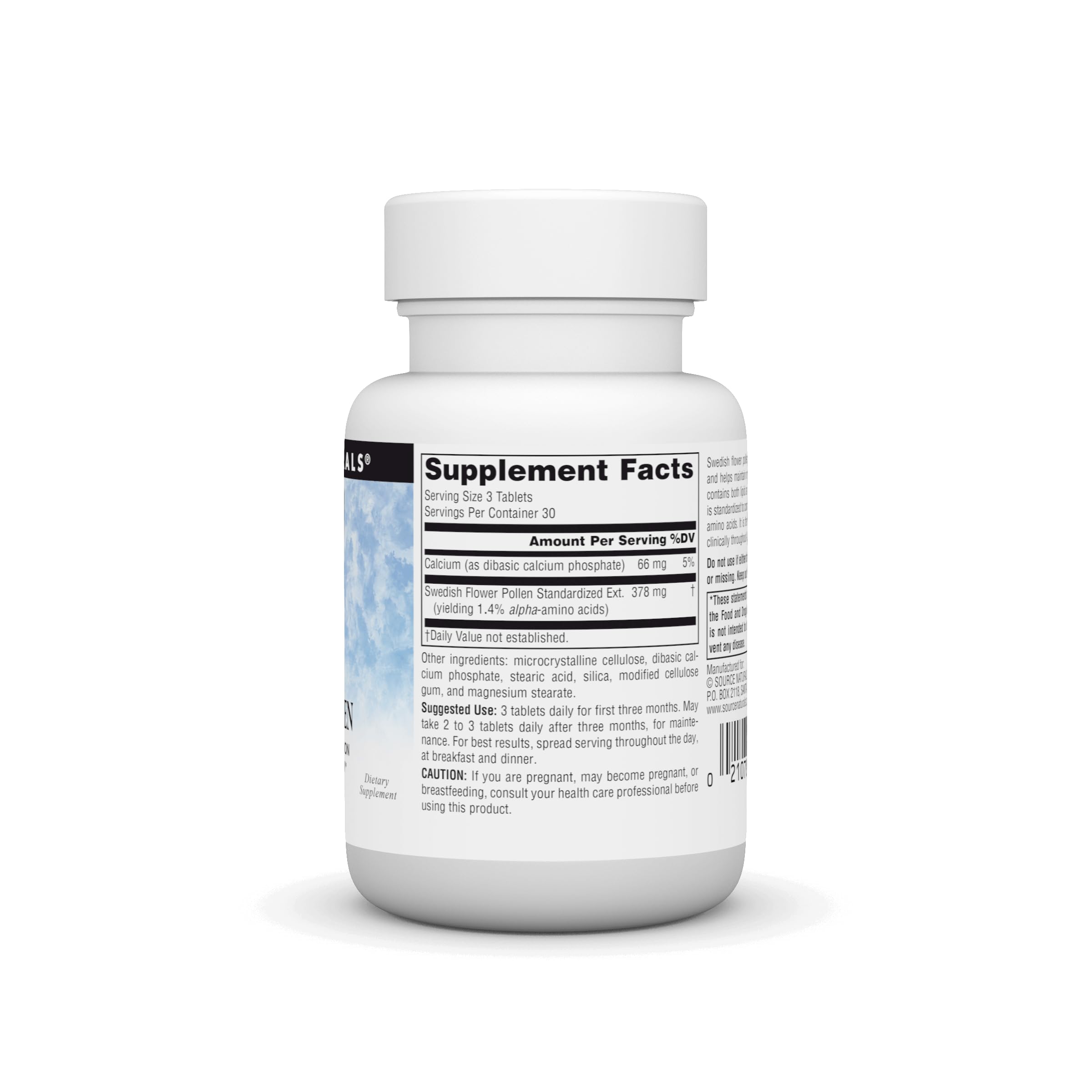 Source Naturals manos sosteniendo tabletas, uso diario recomendado