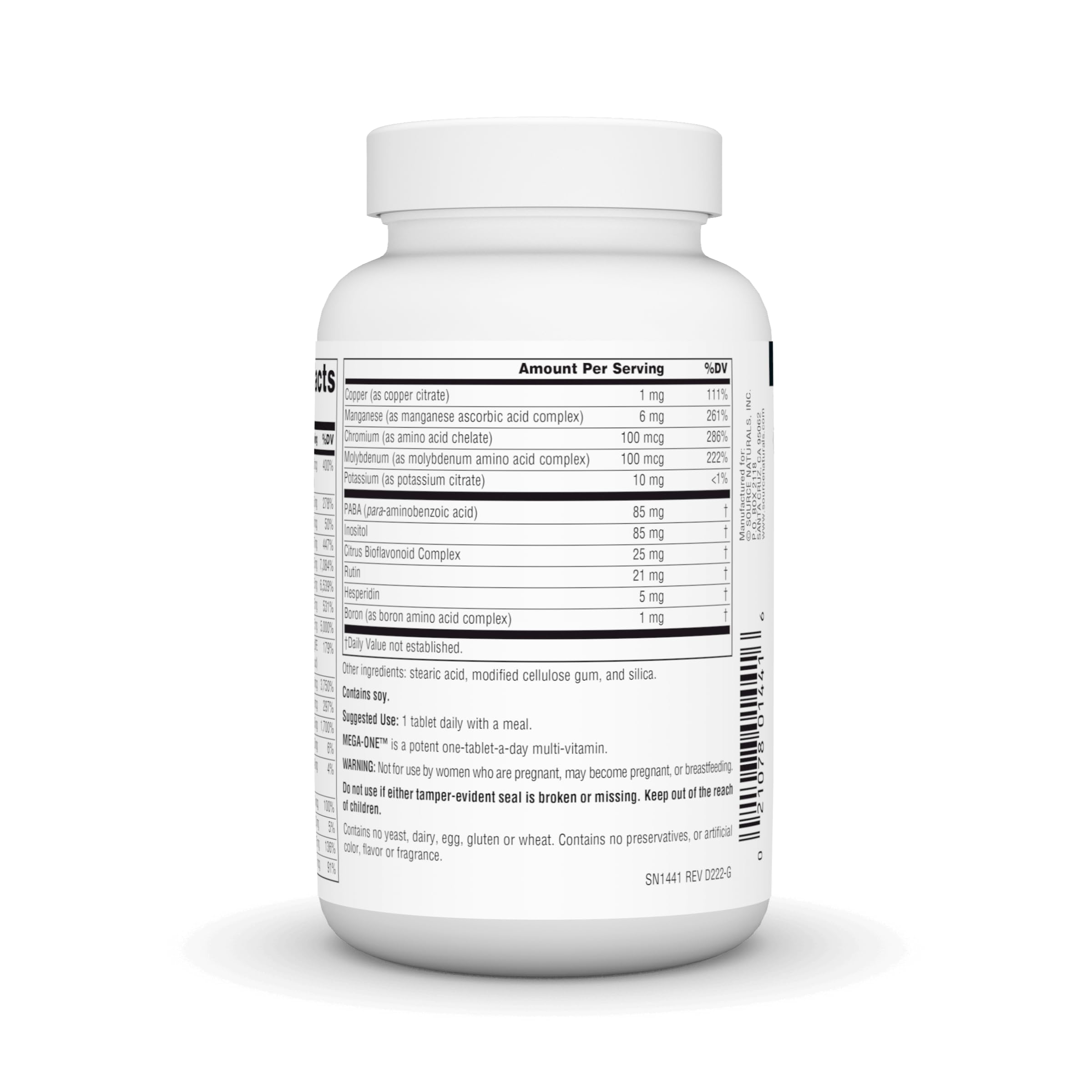 Source Naturals Mega-One contiene-soja-tableta con nutrición diaria