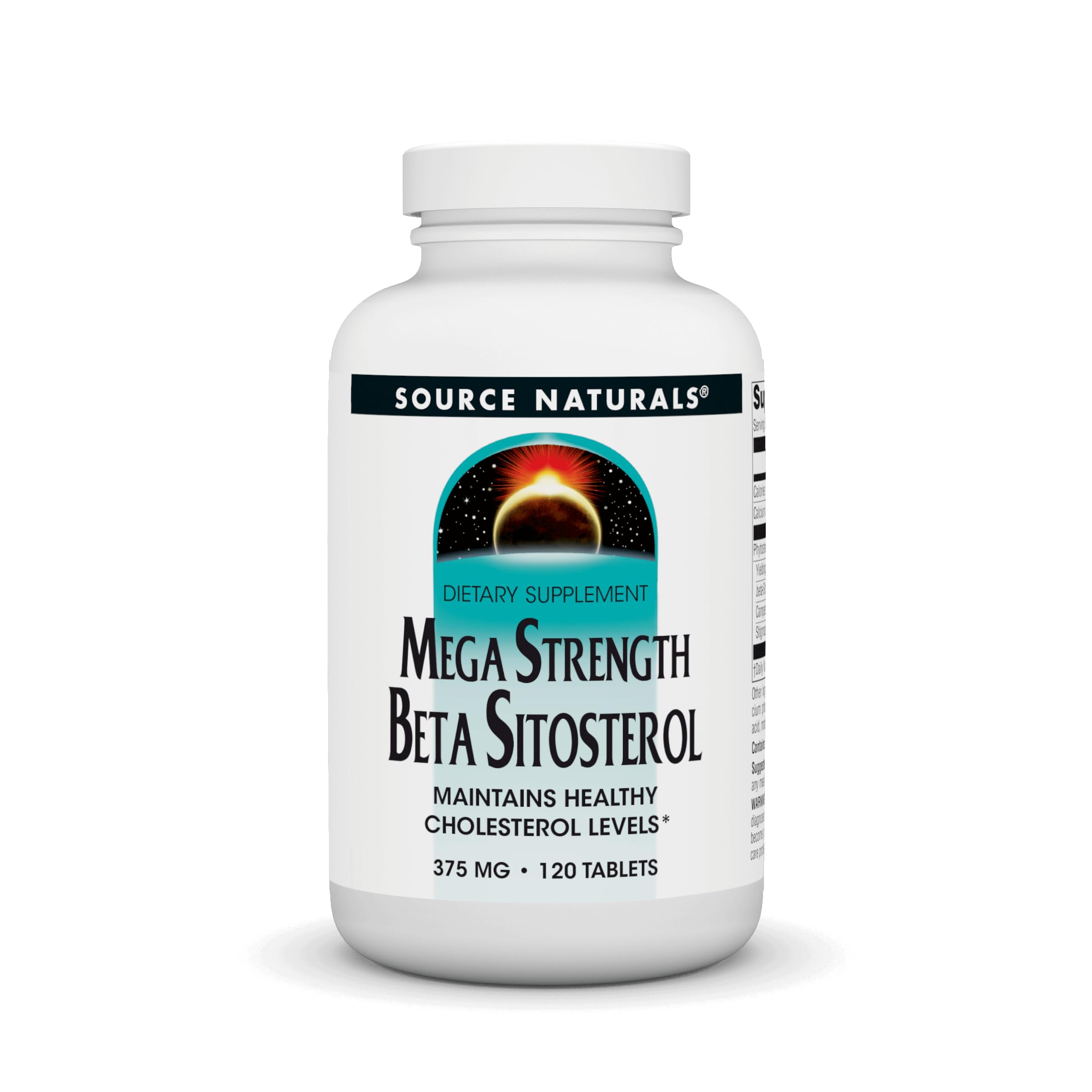 Tabletas Source Naturals Mega Strength Beta Sitosterol, 120 tabletas para apoyar colesterol dentro de rango normal.