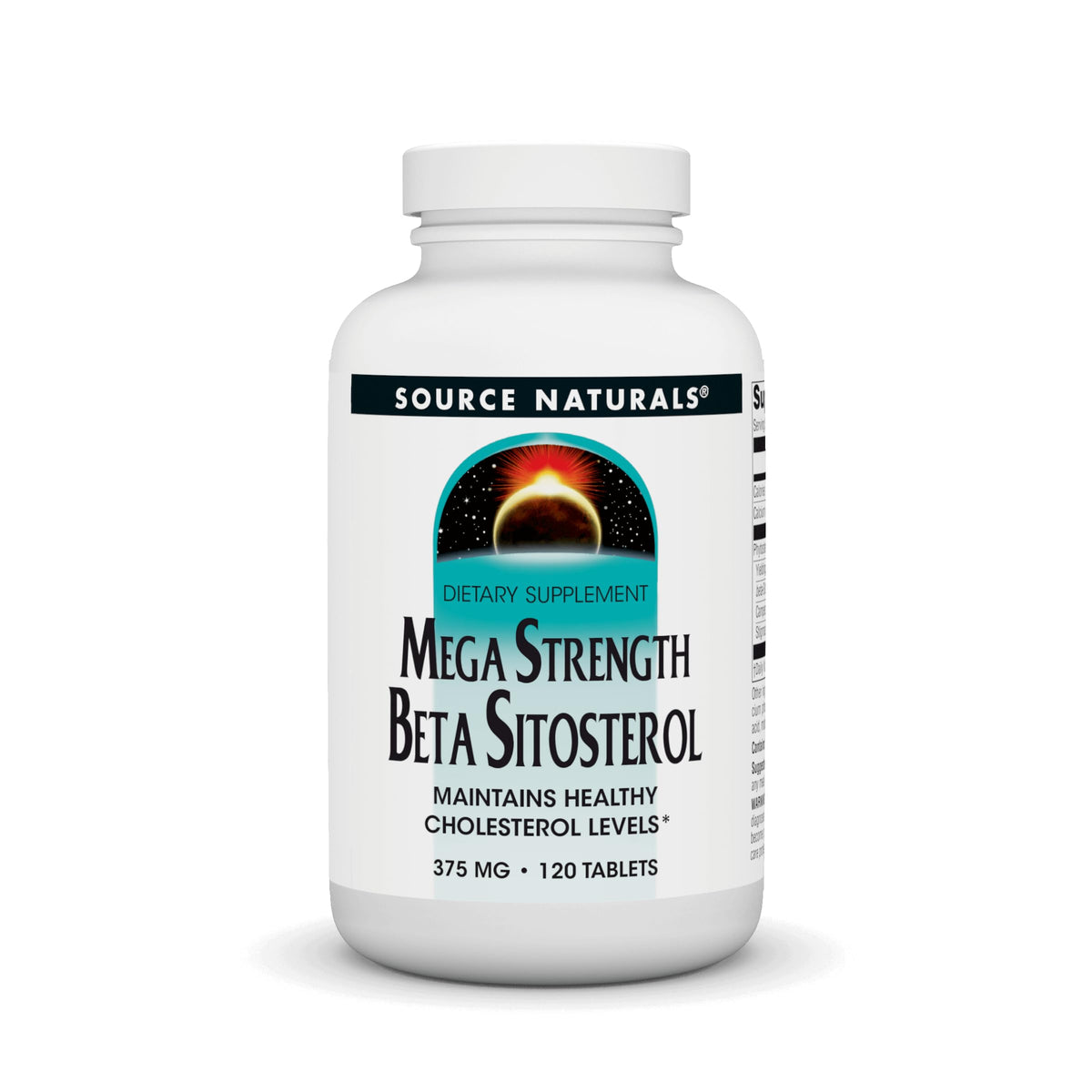 Tabletas Source Naturals Mega Strength Beta Sitosterol, 120 tabletas para apoyar colesterol dentro de rango normal.