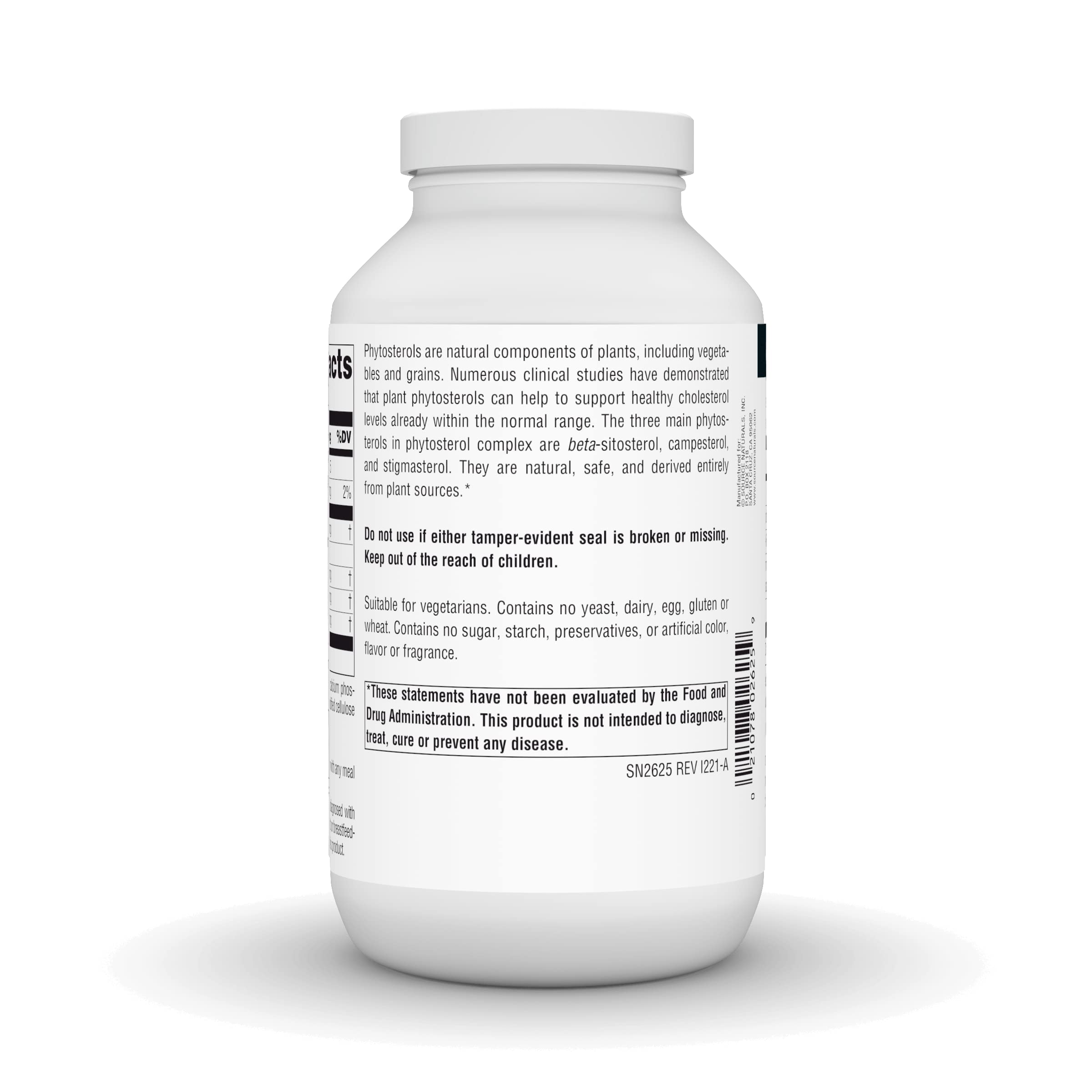Tabletas de Source Naturals Mega Strength Beta Sitosterol en la palma para uso cómodo.