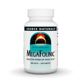Source Naturals MegaFolinic, frasco frontal, apoyo a la formación de glóbulos rojos saludables.
