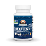 Source Naturals Melatonina 2.5 mg, pastilla naranja para descanso suave.