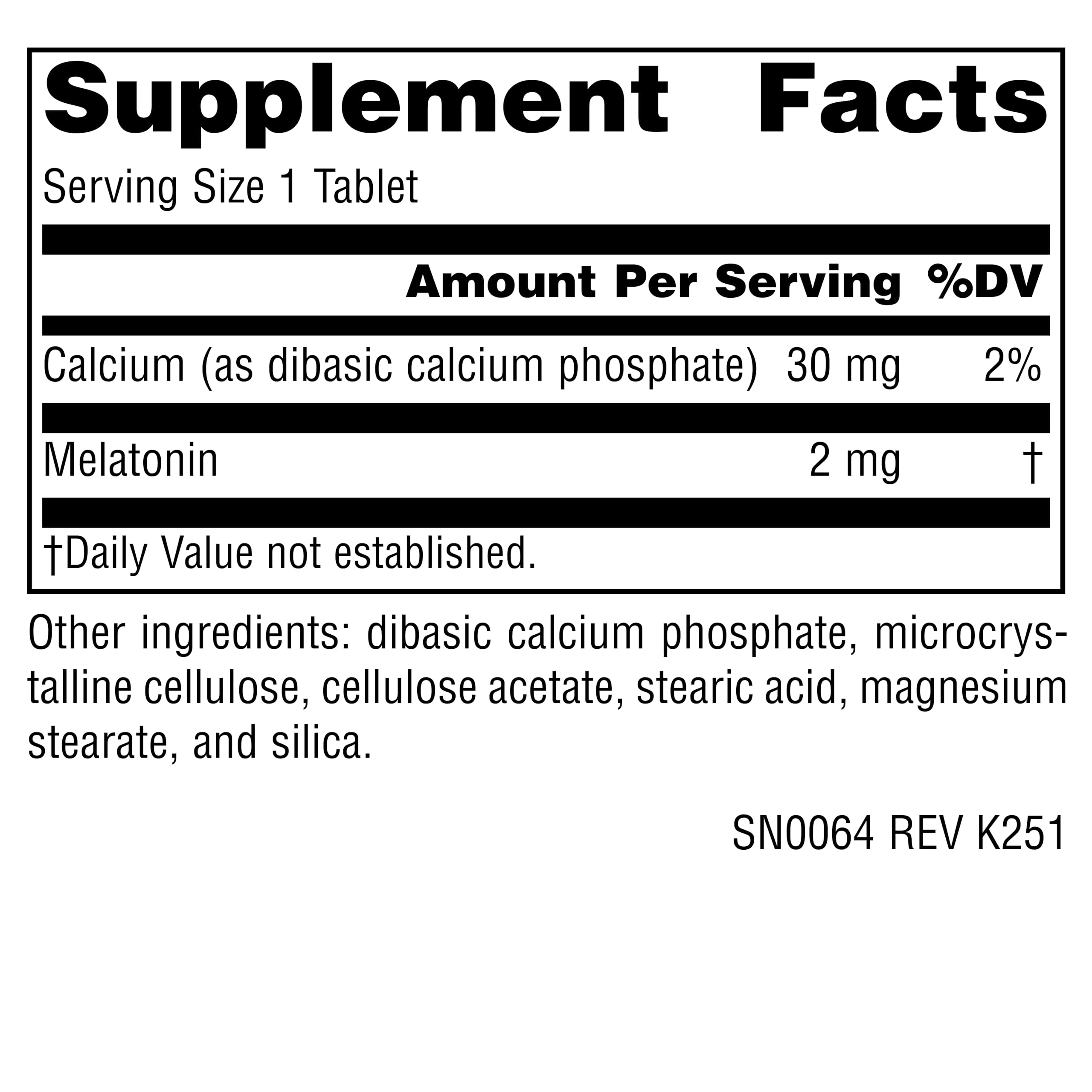 Source Naturals Melatonina vista trasera del envase para conocer la dosis y uso recomendado